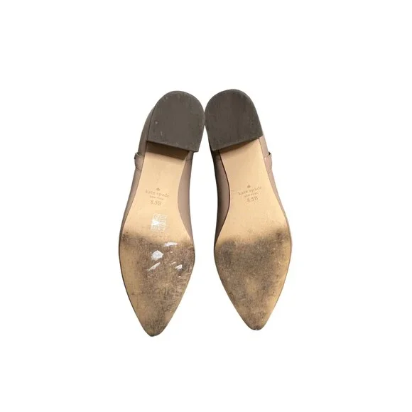 Kate Spade New York Alessia Leather Side Zip Ankle Bootie Size 8.5 Nude Beige - Picture 12 of 14